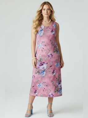 VINTAGE SIGNATURE COLLECTION by VICKI WAYNE Floral Midi Dress